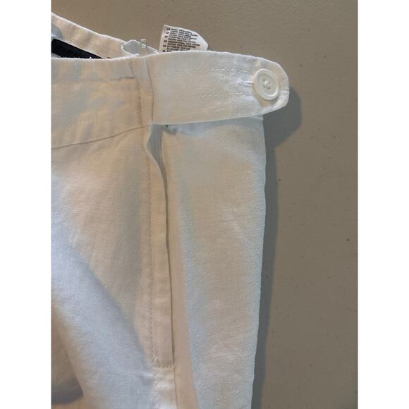 H&M Women's Size 16 Plain White Linen Side Zip Casual Summer Beach A Line Skirt - Picture 8 of 11